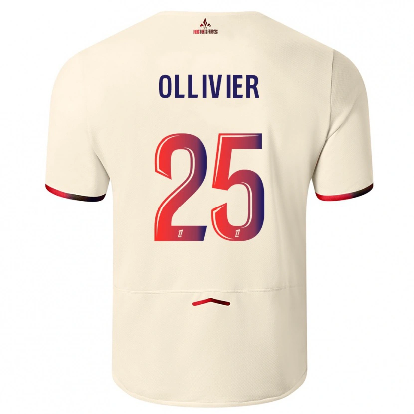Danxen Kinder Agathe Ollivier #25 Cremeweiß Rot Auswärtstrikot Trikot 2025/26 T-Shirt