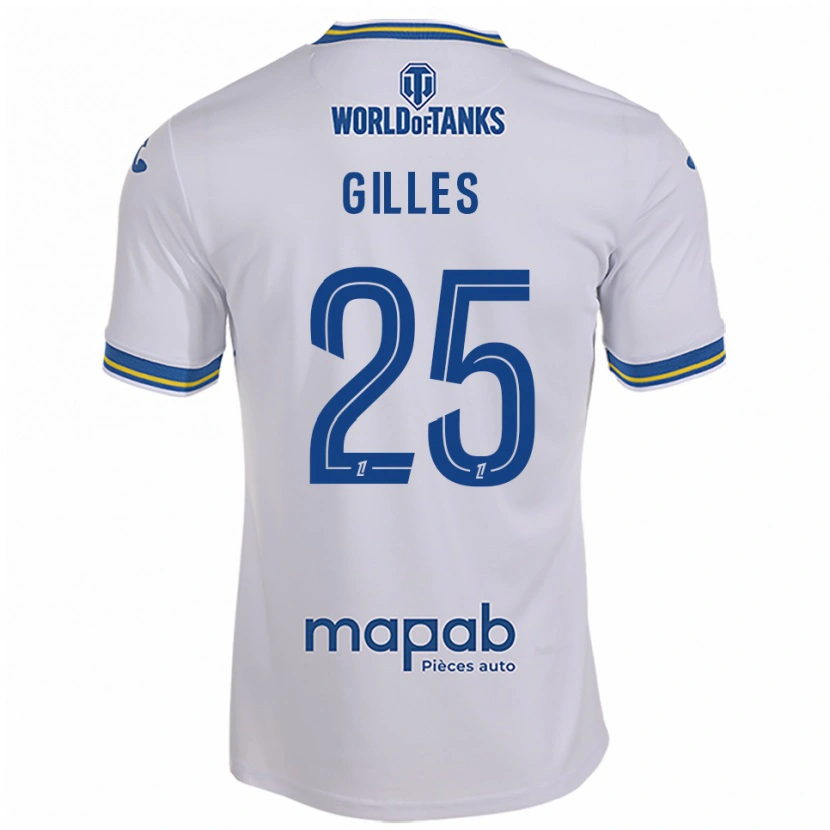 Danxen Kinder Elodie Gilles #25 Weiß Himmelblau Auswärtstrikot Trikot 2025/26 T-Shirt
