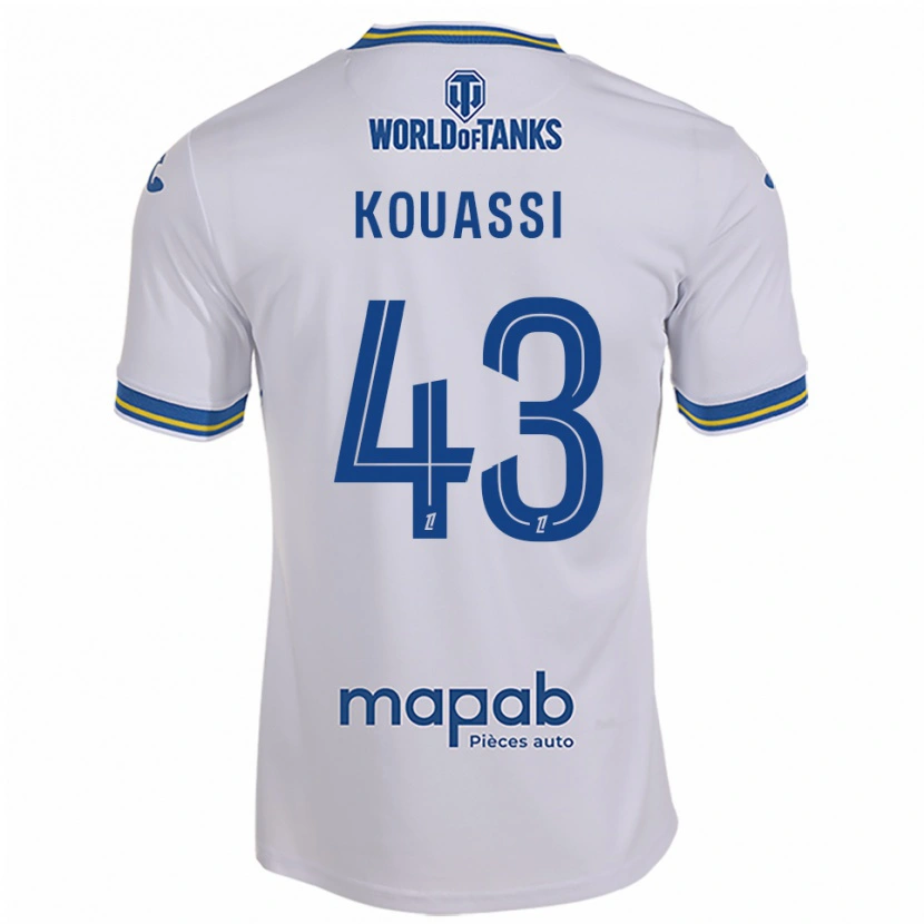 Danxen Kinder Arsène Kouassi #43 Weiß Himmelblau Auswärtstrikot Trikot 2025/26 T-Shirt