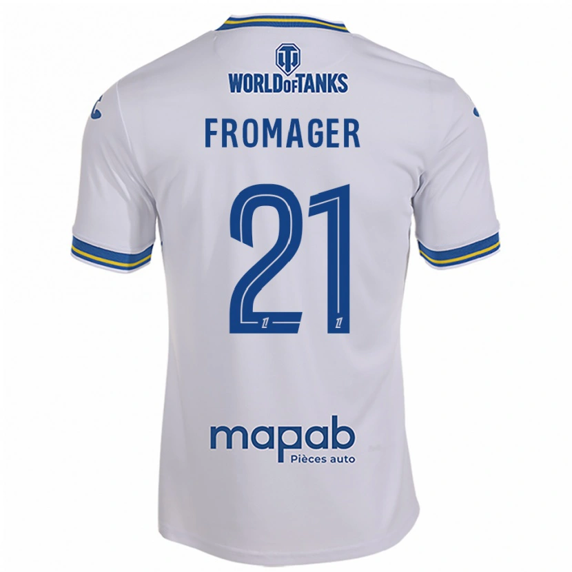 Danxen Kinder Côme Fromager #21 Weiß Himmelblau Auswärtstrikot Trikot 2025/26 T-Shirt