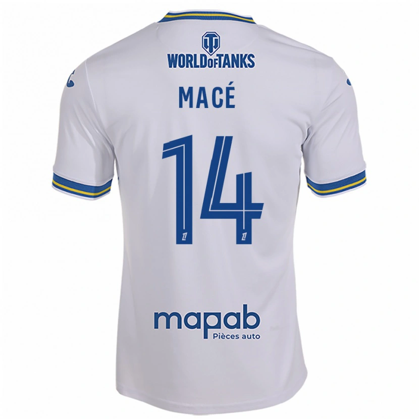 Danxen Kinder Marine Macé #14 Weiß Himmelblau Auswärtstrikot Trikot 2025/26 T-Shirt
