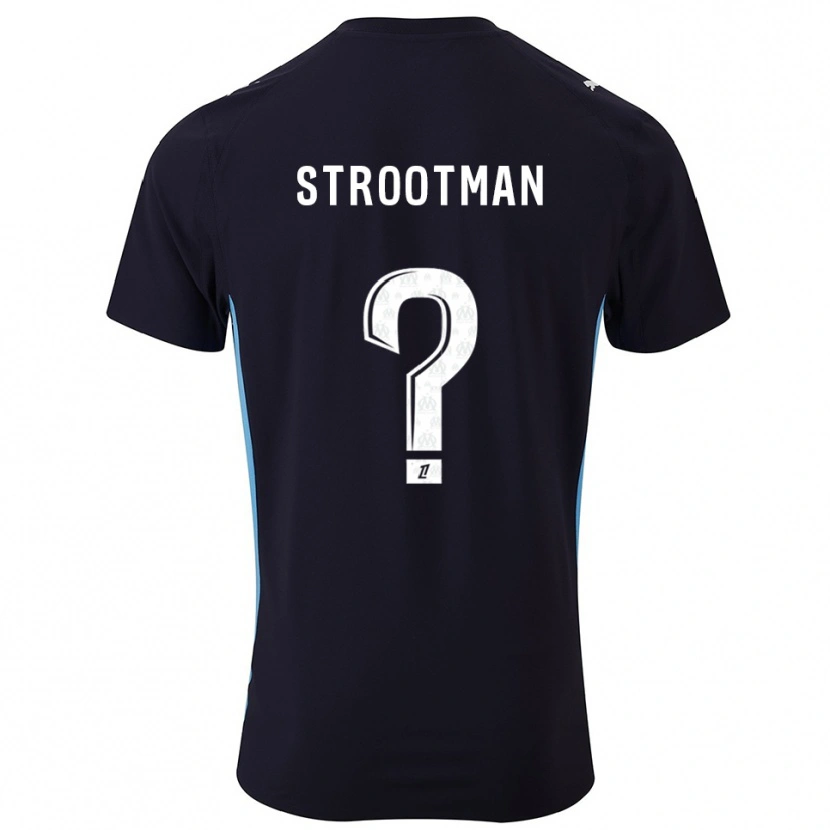 Danxen Kinder Kevin Strootman #0 Schwarz Himmelblau Auswärtstrikot Trikot 2025/26 T-Shirt