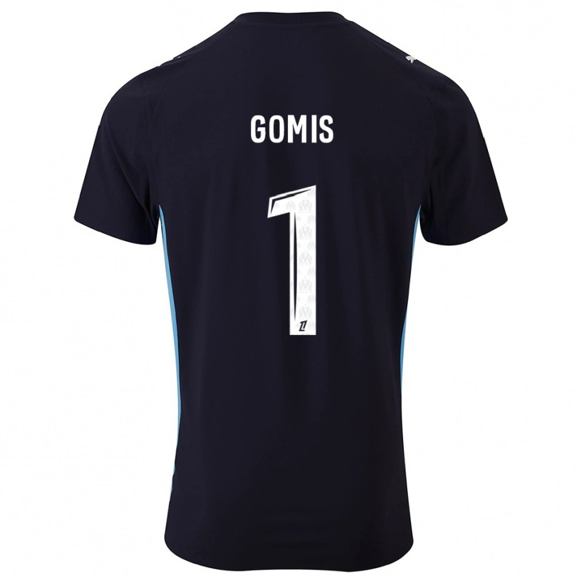Danxen Kinder Ibrahim Gomis #1 Schwarz Himmelblau Auswärtstrikot Trikot 2025/26 T-Shirt