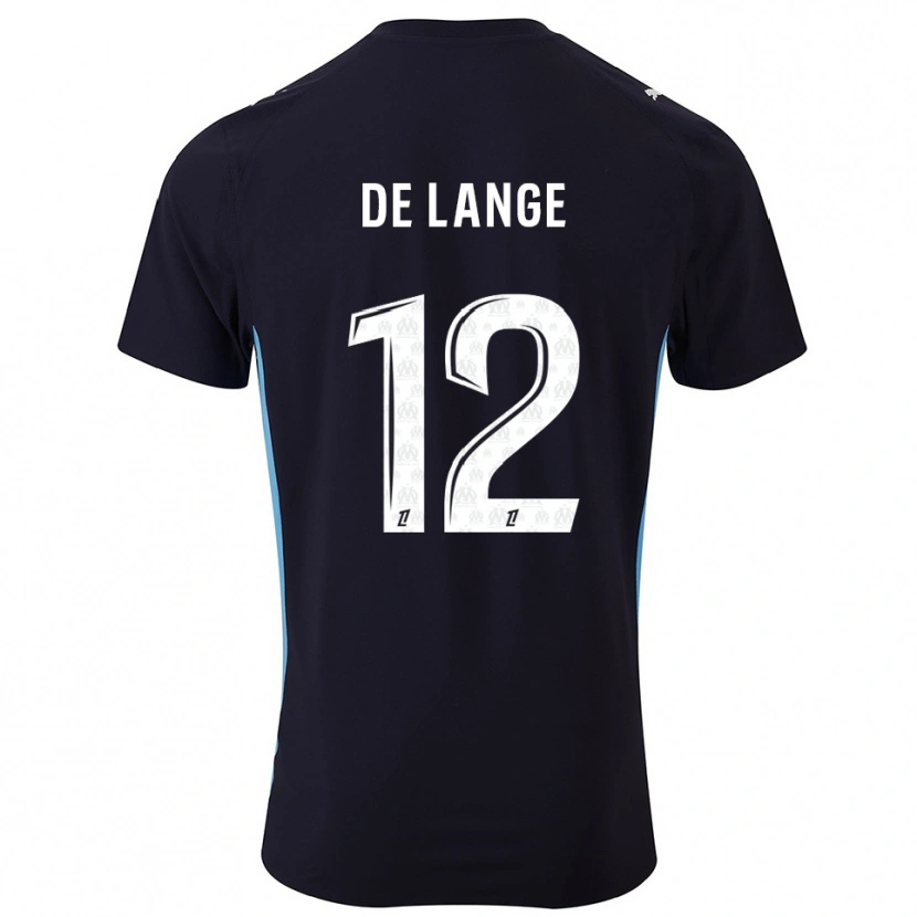 Danxen Kinder Jeffrey De Lange #12 Schwarz Himmelblau Auswärtstrikot Trikot 2025/26 T-Shirt