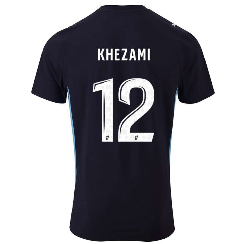 Danxen Kinder Roselène Khezami #12 Schwarz Himmelblau Auswärtstrikot Trikot 2025/26 T-Shirt