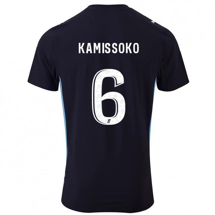 Danxen Kinder Nouhoum Kamissoko #6 Schwarz Himmelblau Auswärtstrikot Trikot 2025/26 T-Shirt
