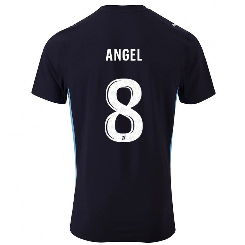 Danxen Kinder Angel Gomes #8 Schwarz Himmelblau Auswärtstrikot Trikot 2025/26 T-Shirt