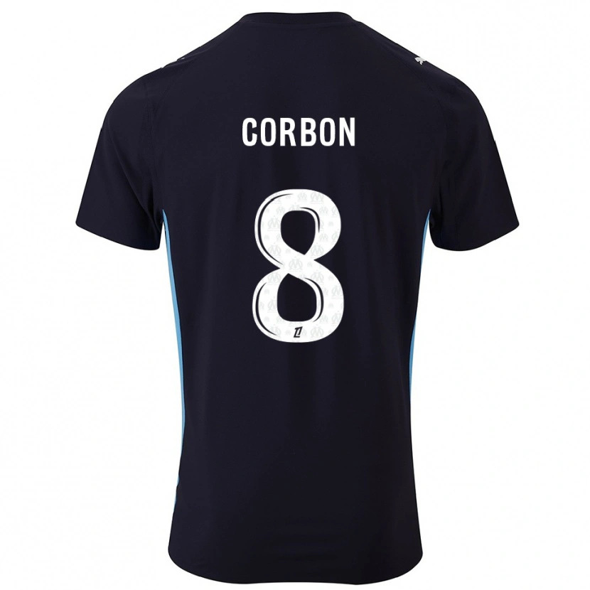Danxen Kinder Max Corbon #8 Schwarz Himmelblau Auswärtstrikot Trikot 2025/26 T-Shirt