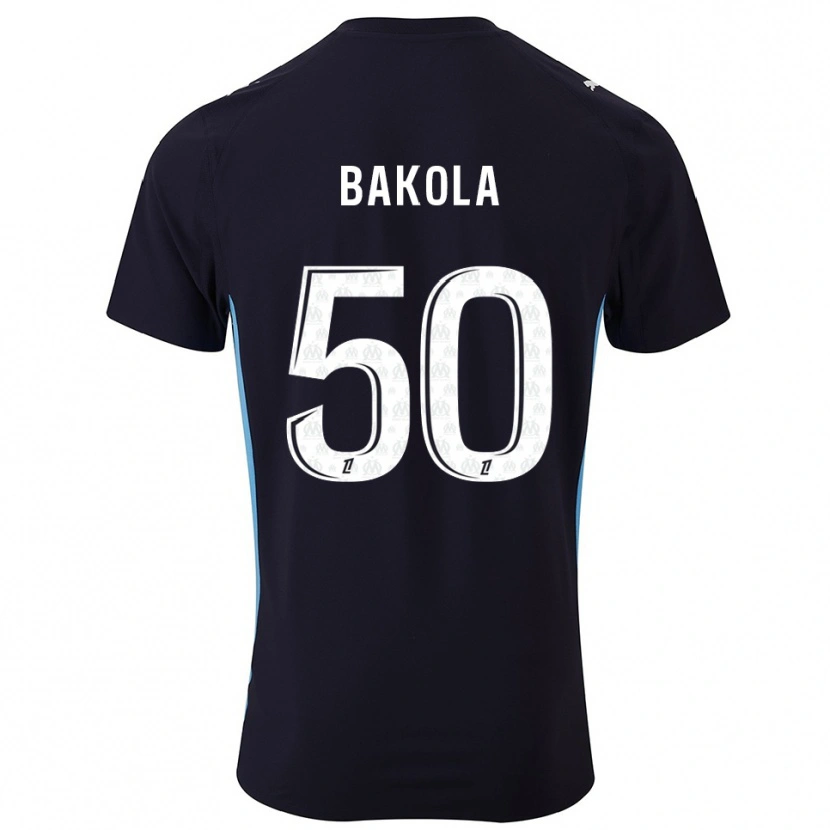 Danxen Kinder Darryl Bakola #50 Schwarz Himmelblau Auswärtstrikot Trikot 2025/26 T-Shirt