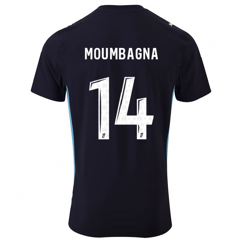 Danxen Kinder Faris Moumbagna #14 Schwarz Himmelblau Auswärtstrikot Trikot 2025/26 T-Shirt