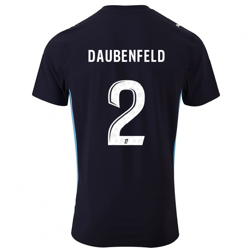 Danxen Kinder Lucas Daubenfeld #2 Schwarz Himmelblau Auswärtstrikot Trikot 2025/26 T-Shirt