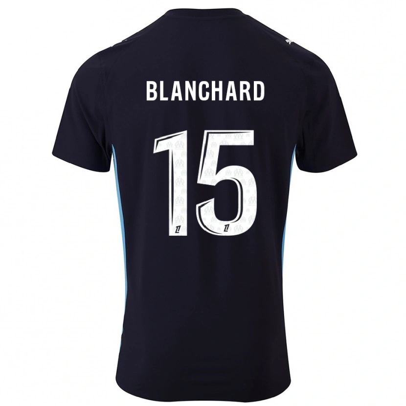 Danxen Kinder Ninon Blanchard #15 Schwarz Himmelblau Auswärtstrikot Trikot 2025/26 T-Shirt