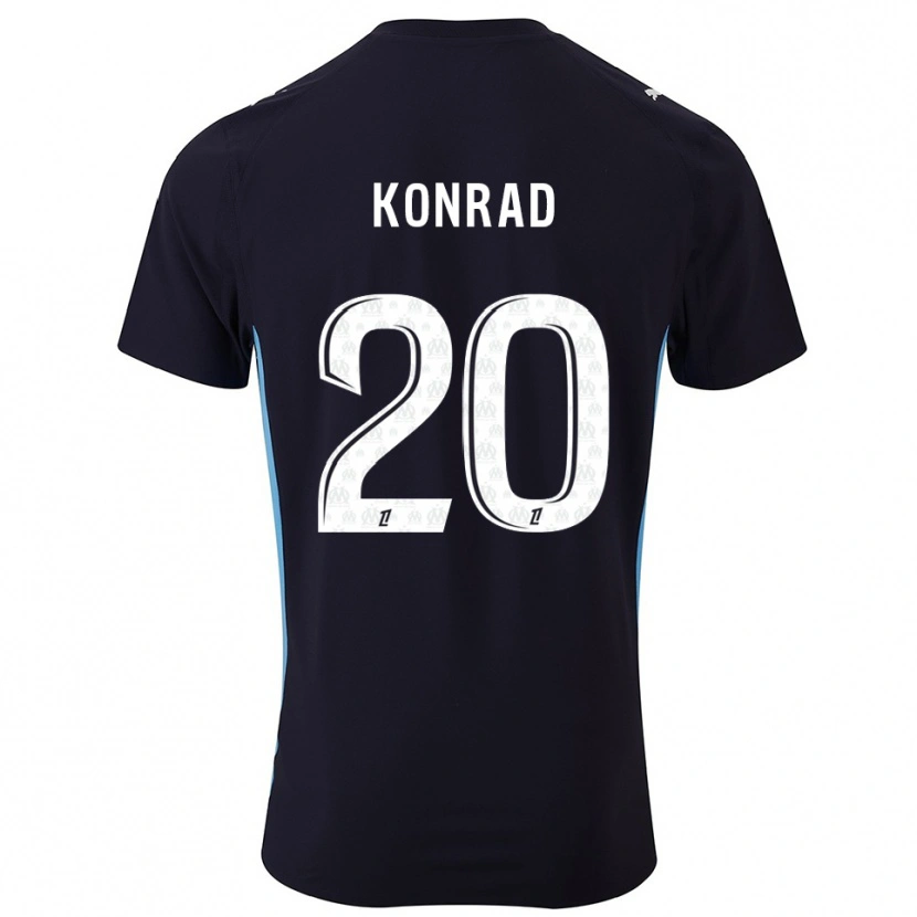 Danxen Kinder Konrad De La Fuente #20 Schwarz Himmelblau Auswärtstrikot Trikot 2025/26 T-Shirt