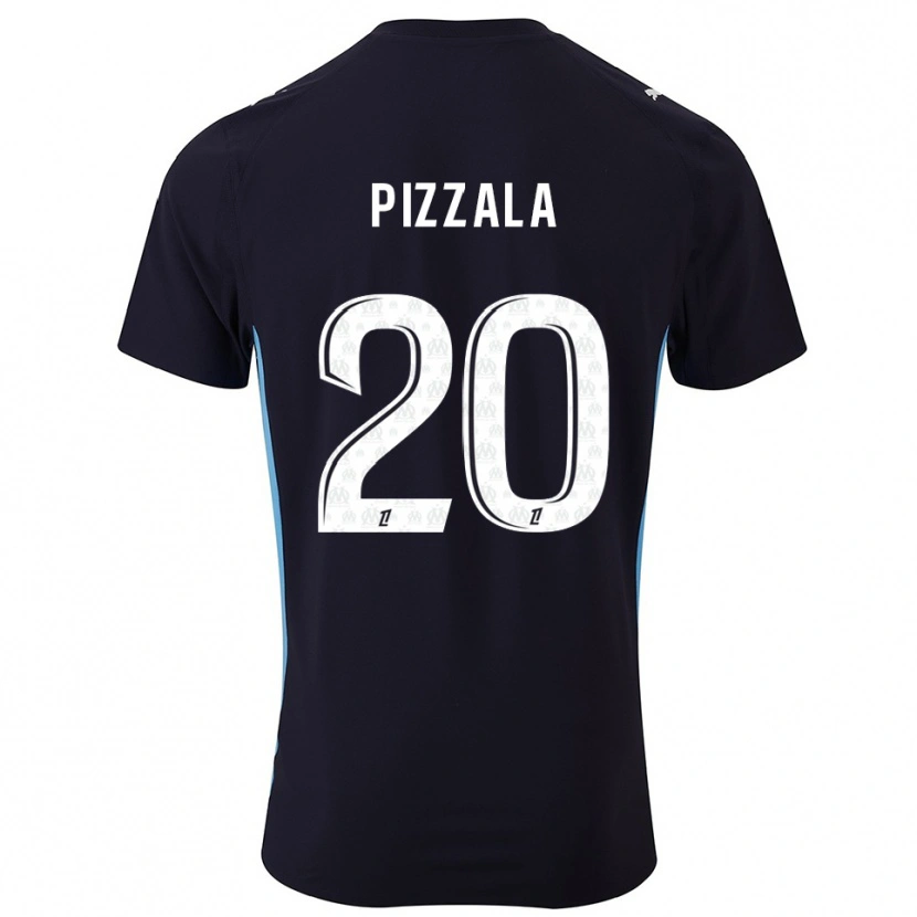 Danxen Kinder Caroline Pizzala #20 Schwarz Himmelblau Auswärtstrikot Trikot 2025/26 T-Shirt