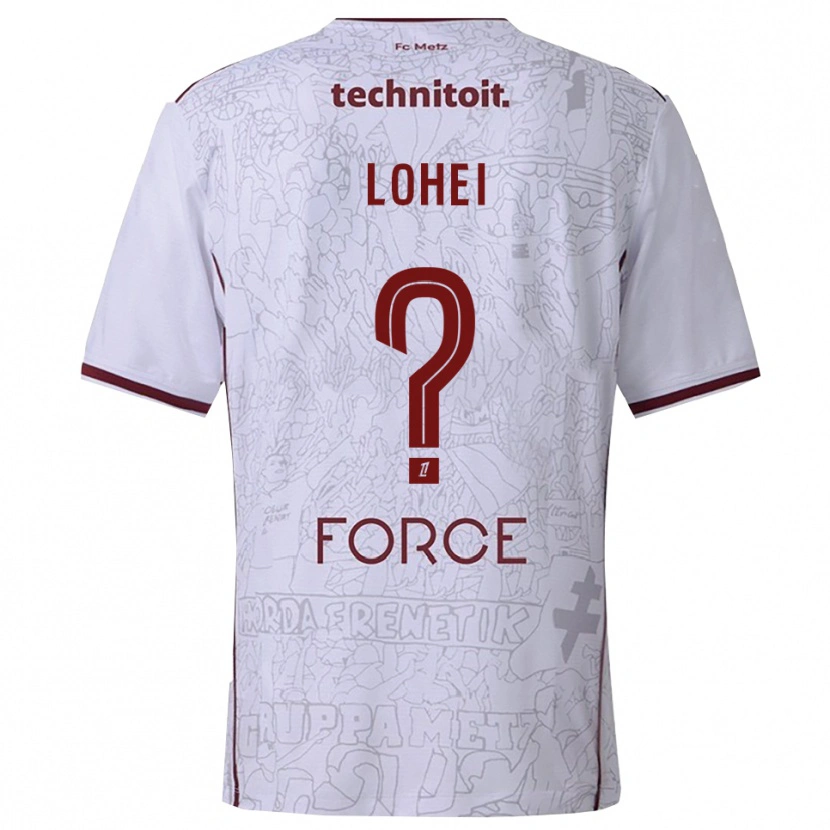 Danxen Kinder Fabio Lohei #0 Weiß Burgunderrot Auswärtstrikot Trikot 2025/26 T-Shirt
