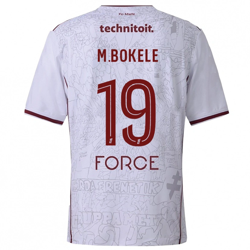 Danxen Kinder Morgan Bokele #19 Weiß Burgunderrot Auswärtstrikot Trikot 2025/26 T-Shirt