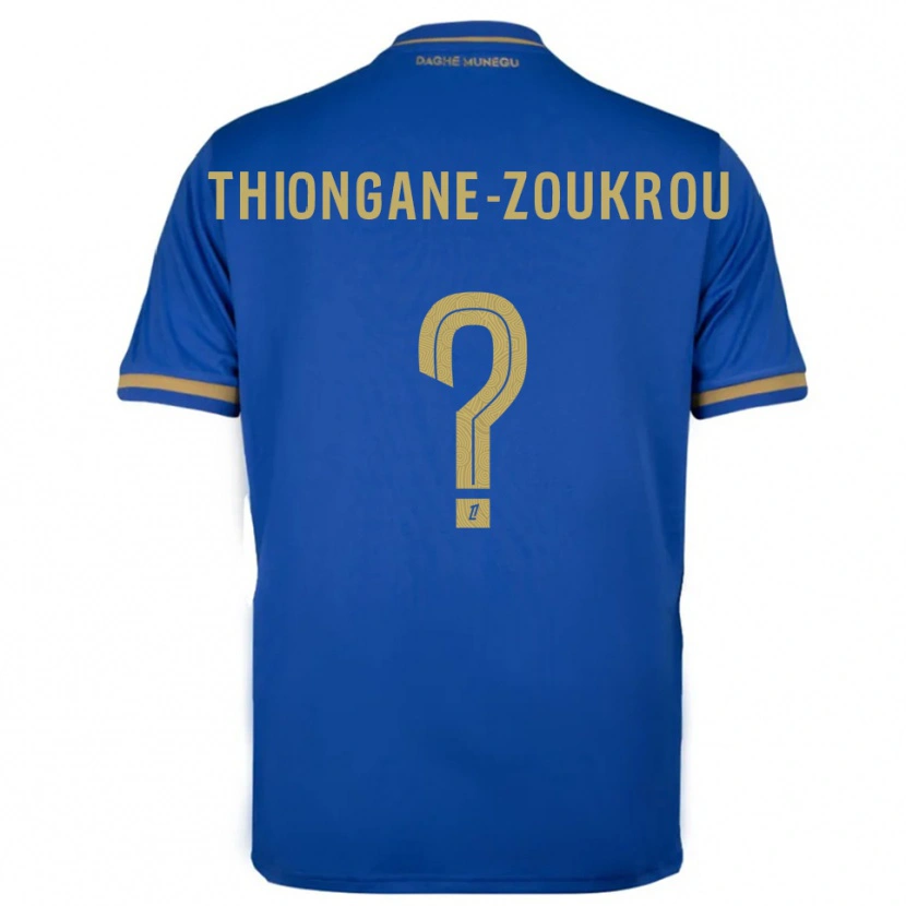 Danxen Kinder Ackah-Tidiane Thiongane-Zoukrou #0 Blau Gold Auswärtstrikot Trikot 2025/26 T-Shirt