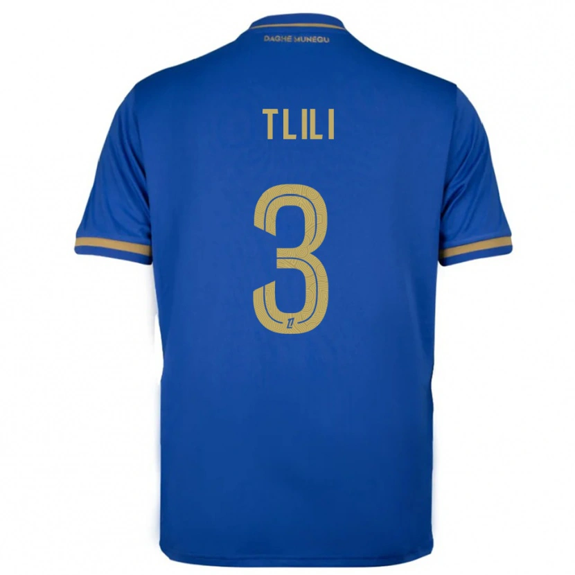 Danxen Kinder Mehdi Tlili #3 Blau Gold Auswärtstrikot Trikot 2025/26 T-Shirt
