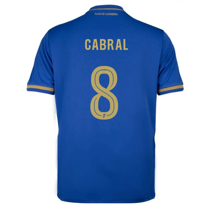 Danxen Kinder Pape Cabral #8 Blau Gold Auswärtstrikot Trikot 2025/26 T-Shirt