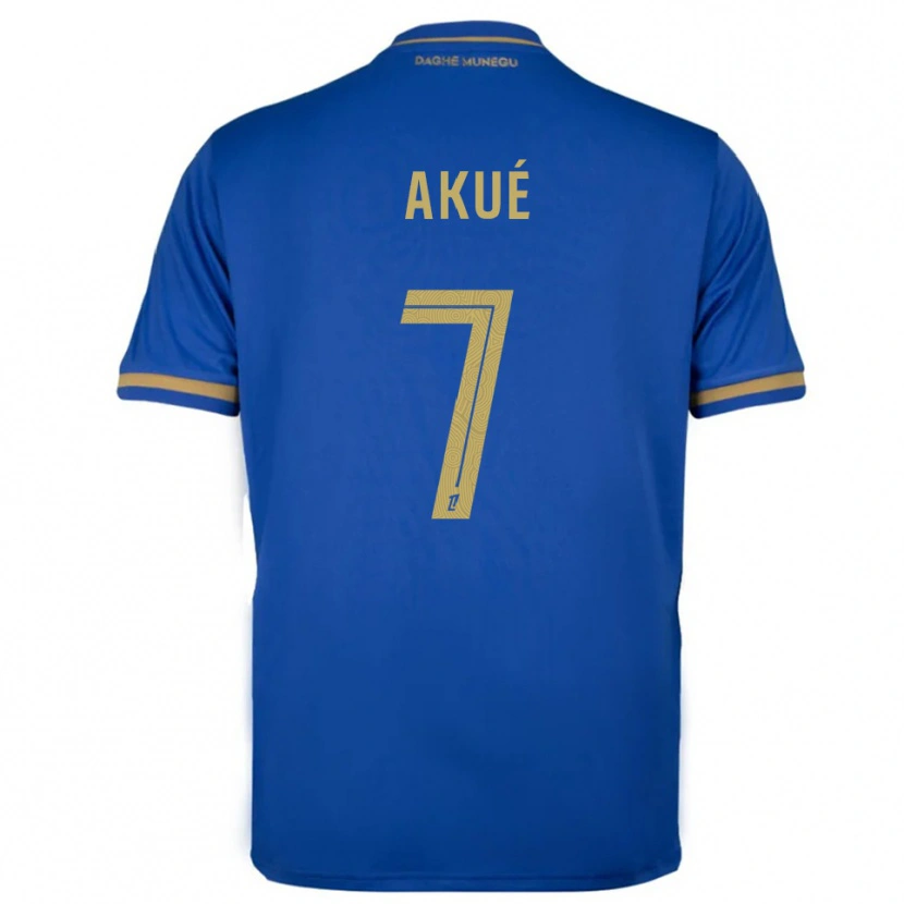 Danxen Kinder Checkina Akué #7 Blau Gold Auswärtstrikot Trikot 2025/26 T-Shirt