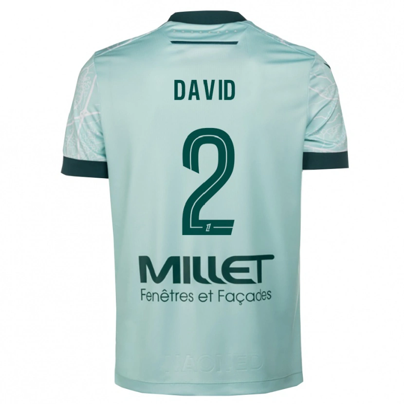 Danxen Kinder Timothé David #2 Grün Weiß Auswärtstrikot Trikot 2025/26 T-Shirt