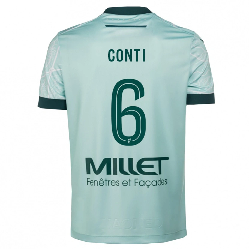 Danxen Kinder Alexandre Conti #6 Grün Weiß Auswärtstrikot Trikot 2025/26 T-Shirt