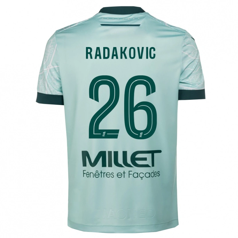 Danxen Kinder Uros Radakovic #26 Grün Weiß Auswärtstrikot Trikot 2025/26 T-Shirt