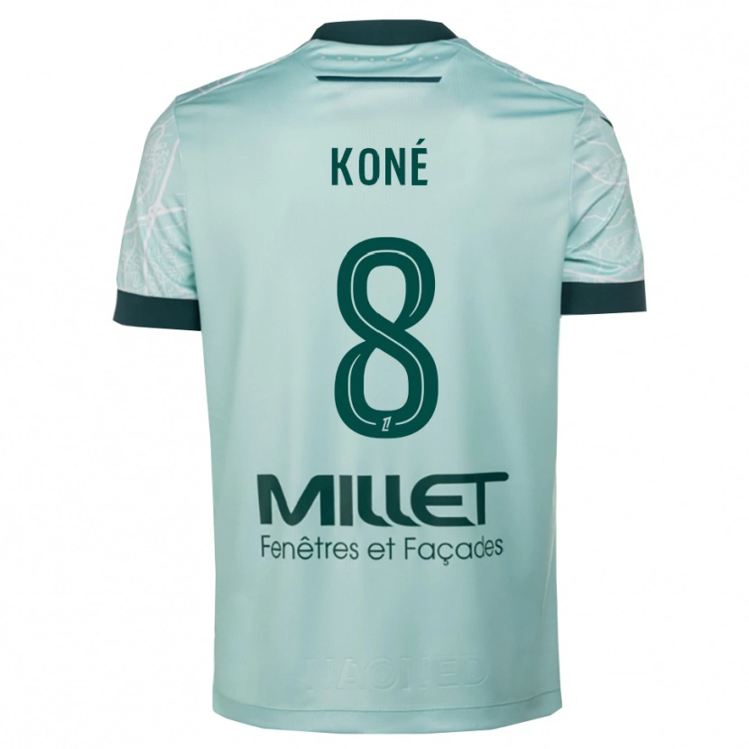 Danxen Kinder Kassoum Koné #8 Grün Weiß Auswärtstrikot Trikot 2025/26 T-Shirt