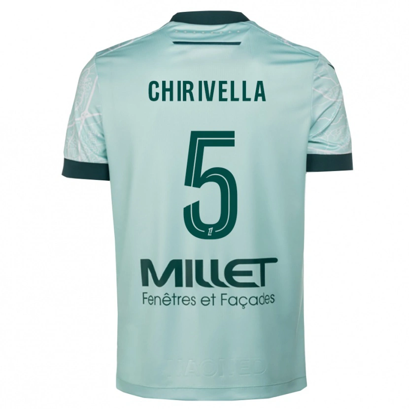 Danxen Kinder Pedro Chirivella #5 Grün Weiß Auswärtstrikot Trikot 2025/26 T-Shirt