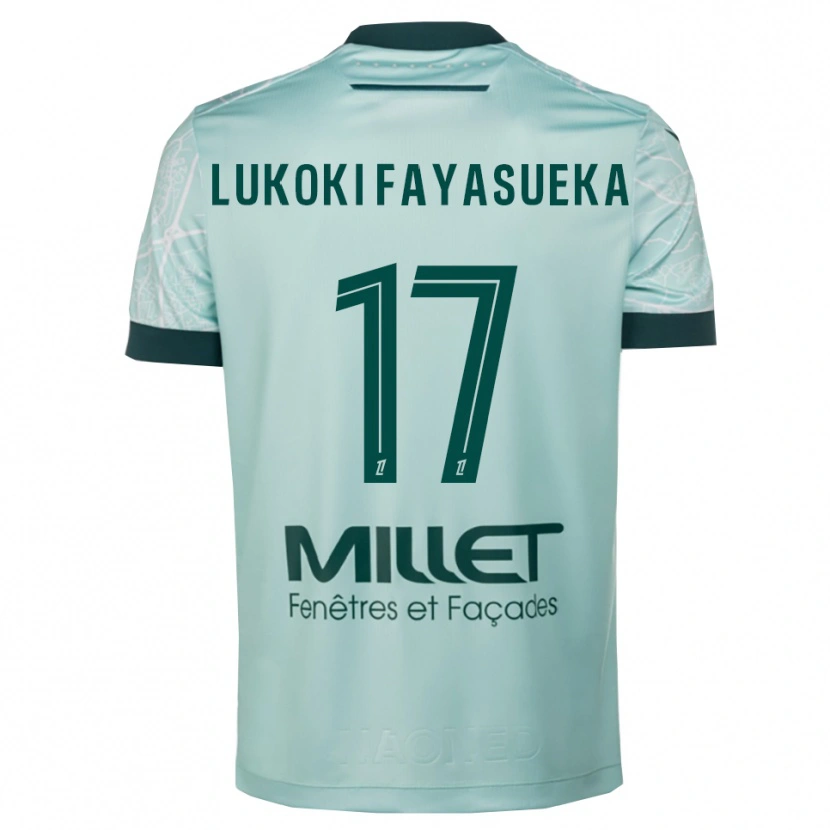 Danxen Kinder Kévin Lukoki Fayasueka #17 Grün Weiß Auswärtstrikot Trikot 2025/26 T-Shirt