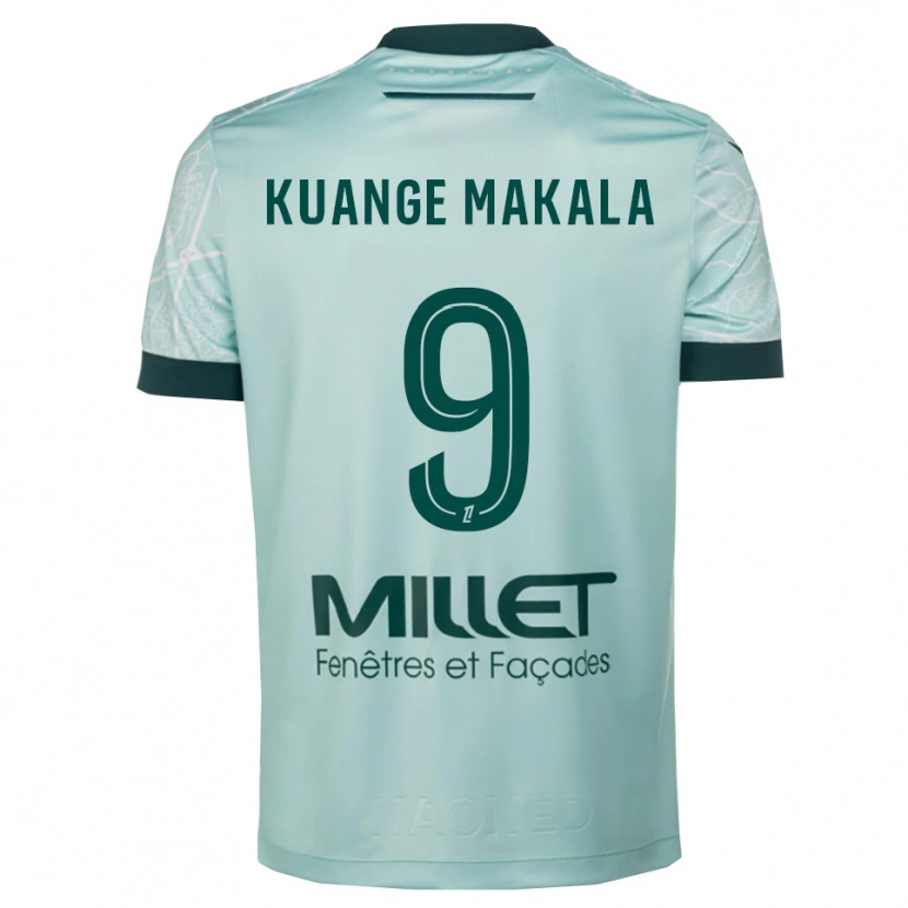 Danxen Kinder Jordi Kuange Makala #9 Grün Weiß Auswärtstrikot Trikot 2025/26 T-Shirt