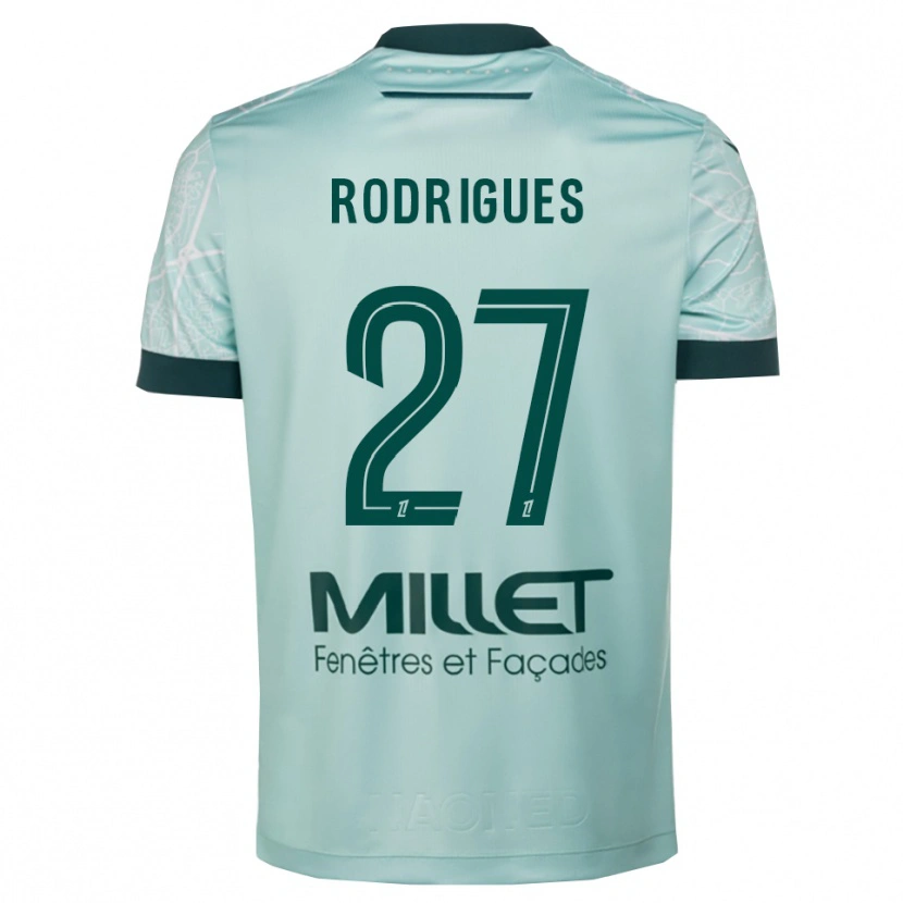 Danxen Kinder Nelly Rodrigues #27 Grün Weiß Auswärtstrikot Trikot 2025/26 T-Shirt