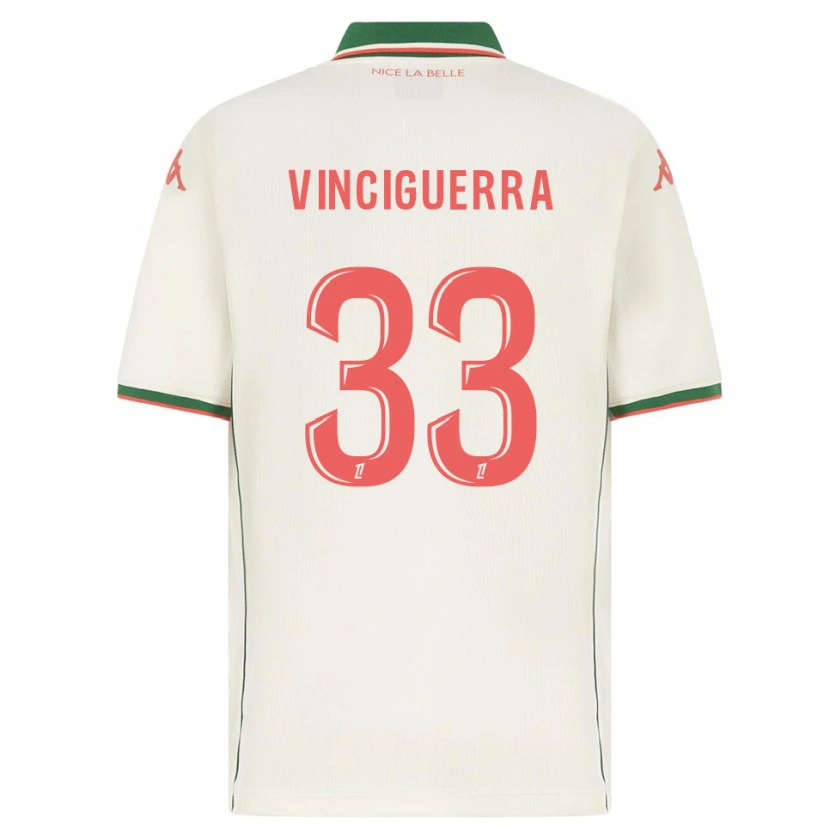 Danxen Kinder Pauline Vinciguerra #33 Weiß Grün Auswärtstrikot Trikot 2025/26 T-Shirt