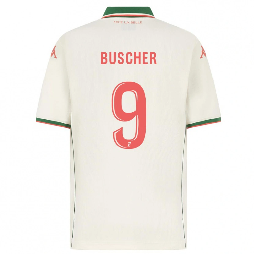Danxen Kinder Mickaël Buscher #9 Weiß Grün Auswärtstrikot Trikot 2025/26 T-Shirt