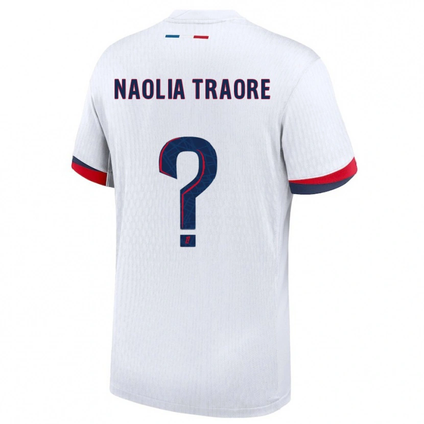 Danxen Kinder Naolia Traore #0 Weiß Rot Auswärtstrikot Trikot 2025/26 T-Shirt