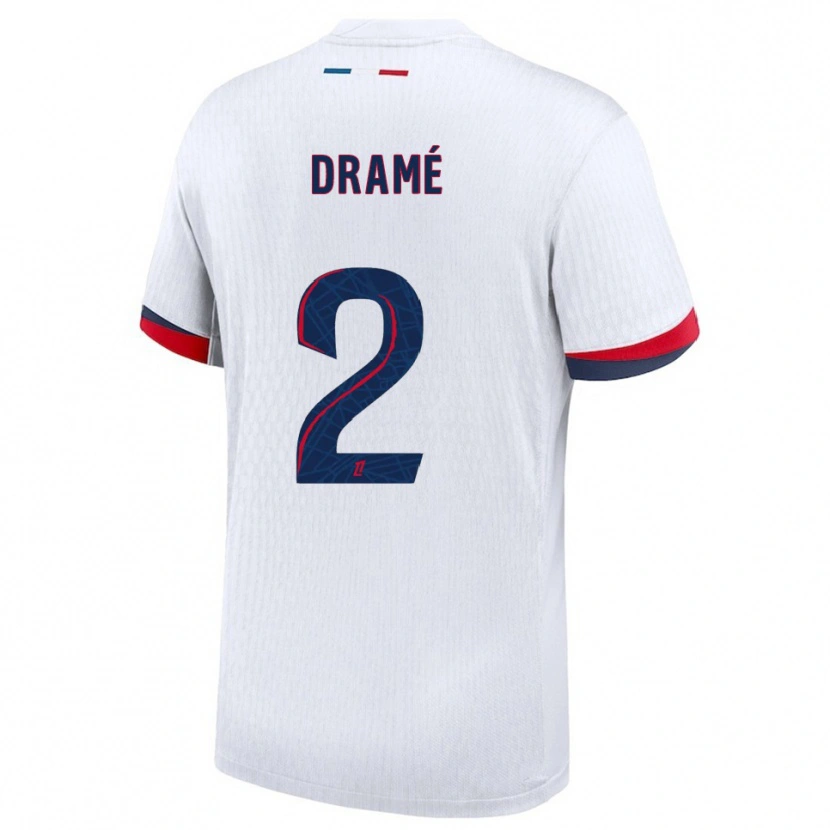 Danxen Kinder Abdou Fanné-Dramé #2 Weiß Rot Auswärtstrikot Trikot 2025/26 T-Shirt