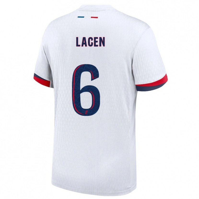 Danxen Kinder Michaël Lacen #6 Weiß Rot Auswärtstrikot Trikot 2025/26 T-Shirt