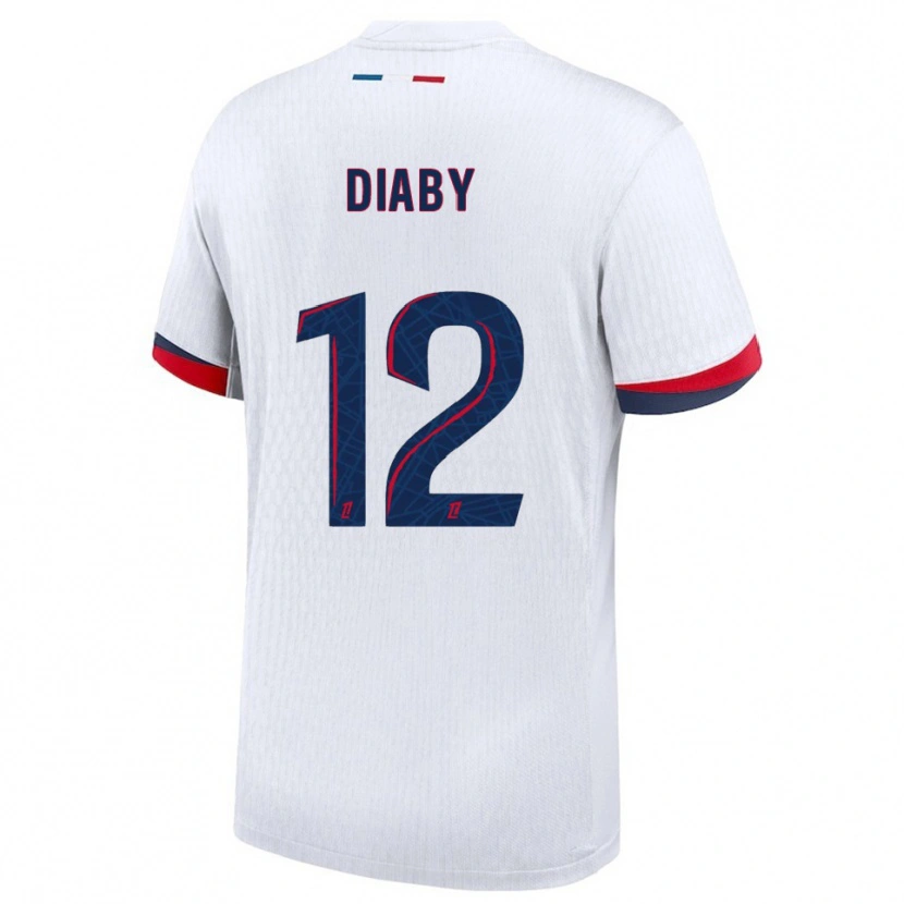 Danxen Kinder Ibrahima Diaby #12 Weiß Rot Auswärtstrikot Trikot 2025/26 T-Shirt