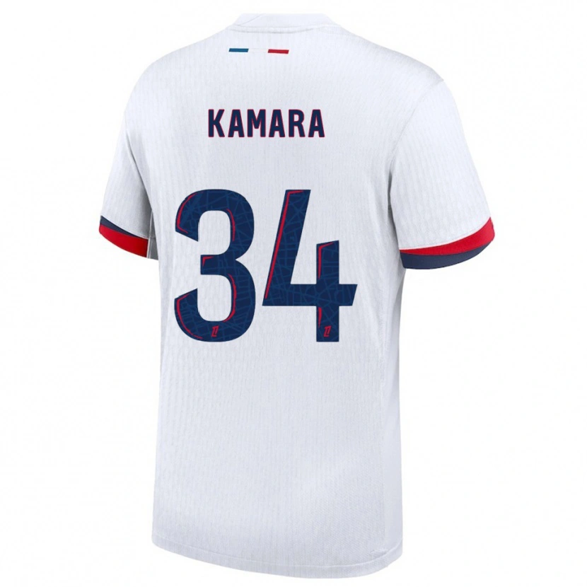 Danxen Kinder Noham Kamara #34 Weiß Rot Auswärtstrikot Trikot 2025/26 T-Shirt