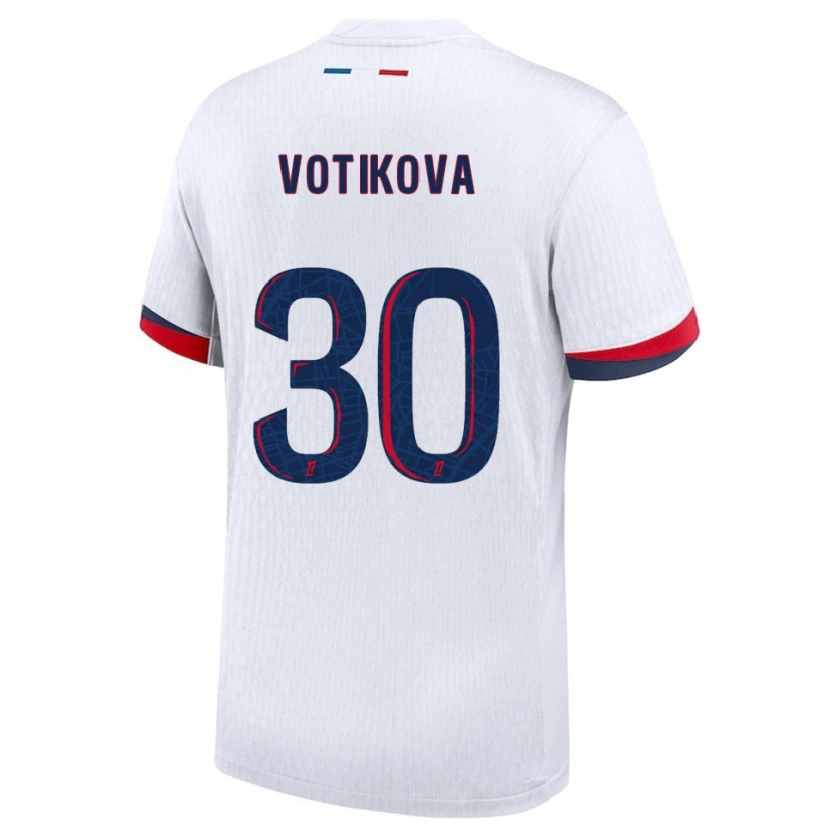 Danxen Kinder Barbora Votikova #30 Weiß Rot Auswärtstrikot Trikot 2025/26 T-Shirt
