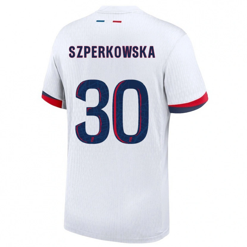 Danxen Kinder Oliwia Szperkowska #30 Weiß Rot Auswärtstrikot Trikot 2025/26 T-Shirt