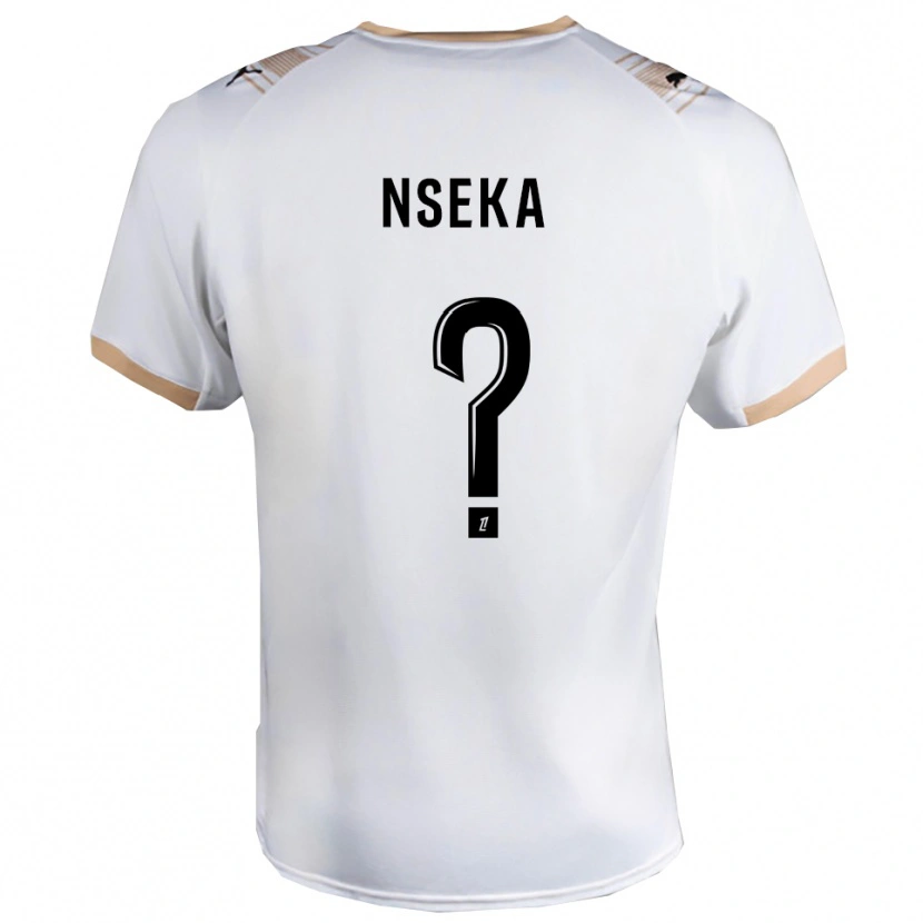 Danxen Kinder Nelson Nseka #0 Weiß Schwarz Auswärtstrikot Trikot 2025/26 T-Shirt