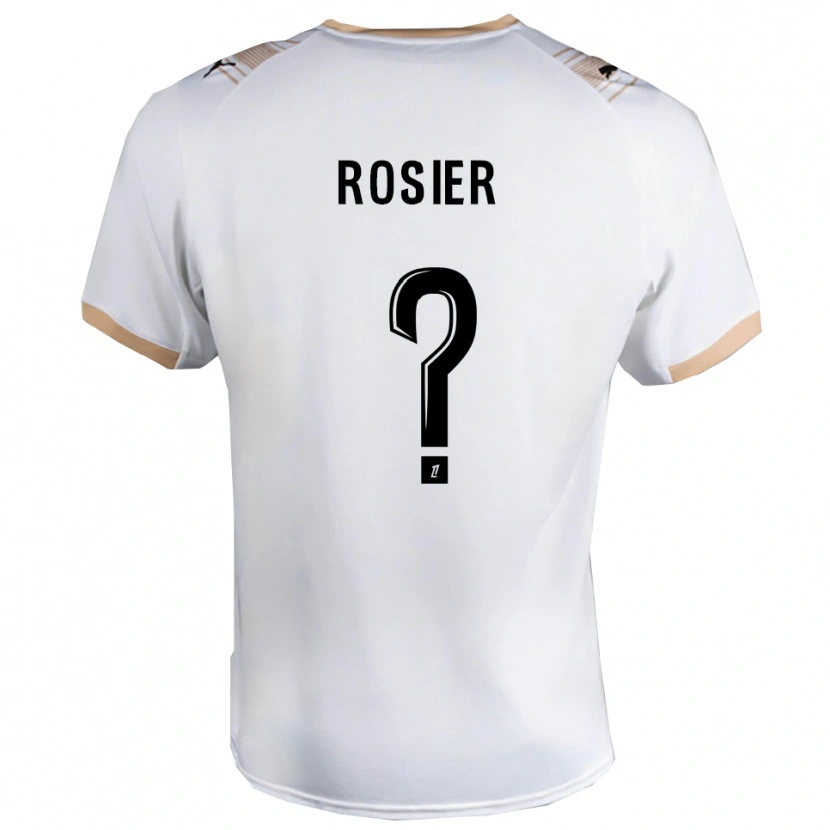 Danxen Kinder Mathys Rosier #0 Weiß Schwarz Auswärtstrikot Trikot 2025/26 T-Shirt