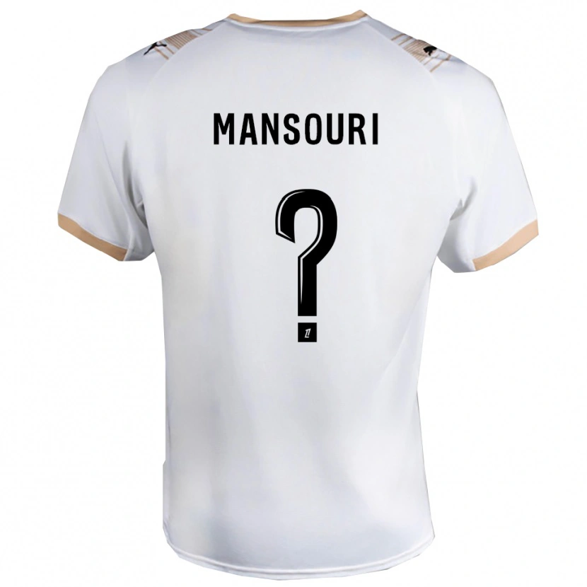 Danxen Kinder Keryane Mansouri #0 Weiß Schwarz Auswärtstrikot Trikot 2025/26 T-Shirt
