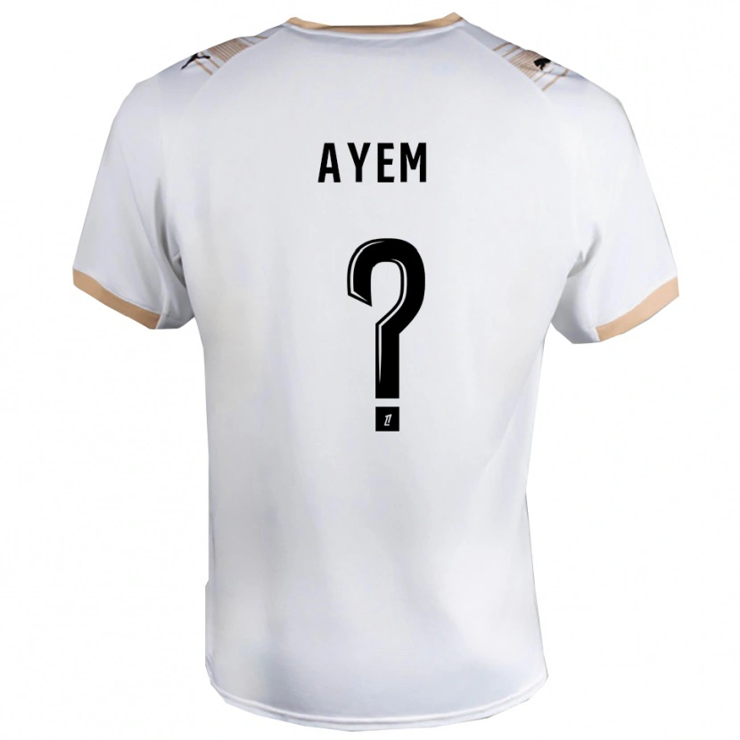 Danxen Kinder Grégory Ayem #0 Weiß Schwarz Auswärtstrikot Trikot 2025/26 T-Shirt