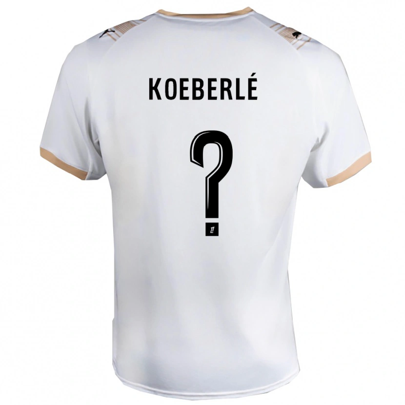 Danxen Kinder Samuel Koeberlé #0 Weiß Schwarz Auswärtstrikot Trikot 2025/26 T-Shirt