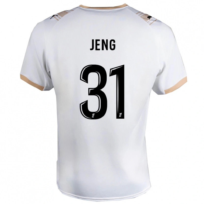 Danxen Kinder Malcolm Jeng #31 Weiß Schwarz Auswärtstrikot Trikot 2025/26 T-Shirt