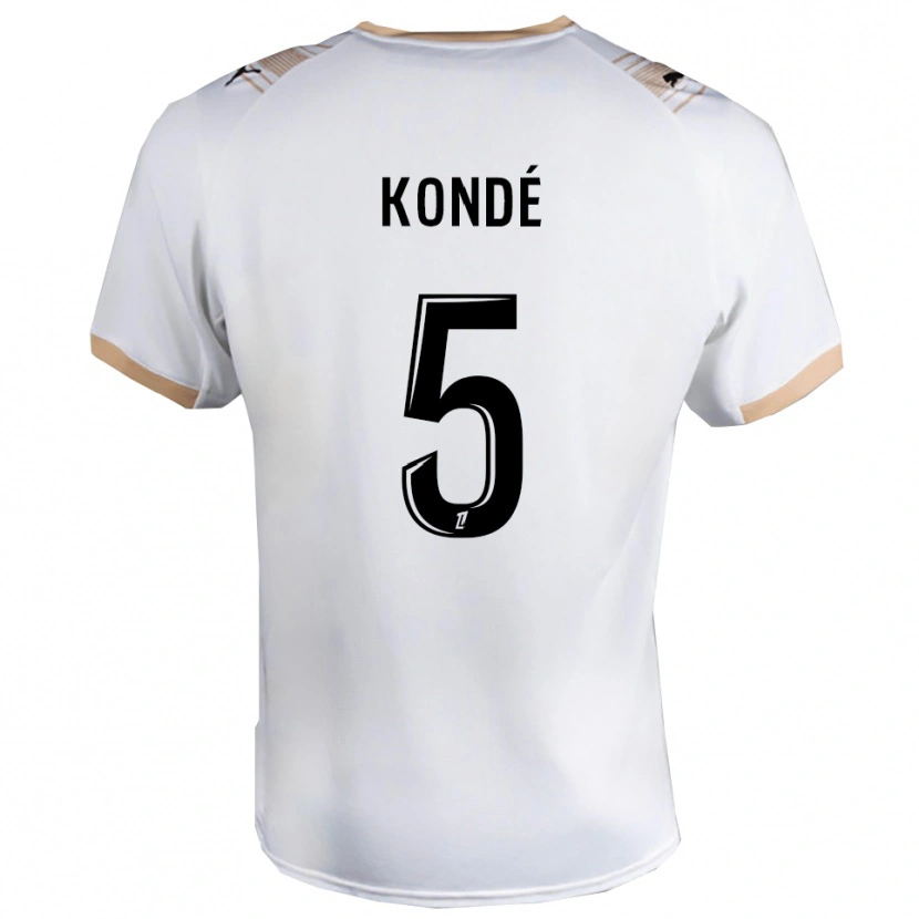Danxen Kinder Jean-Charles Kondé #5 Weiß Schwarz Auswärtstrikot Trikot 2025/26 T-Shirt