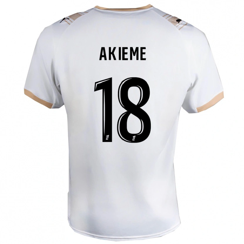 Danxen Kinder Sergio Akieme #18 Weiß Schwarz Auswärtstrikot Trikot 2025/26 T-Shirt