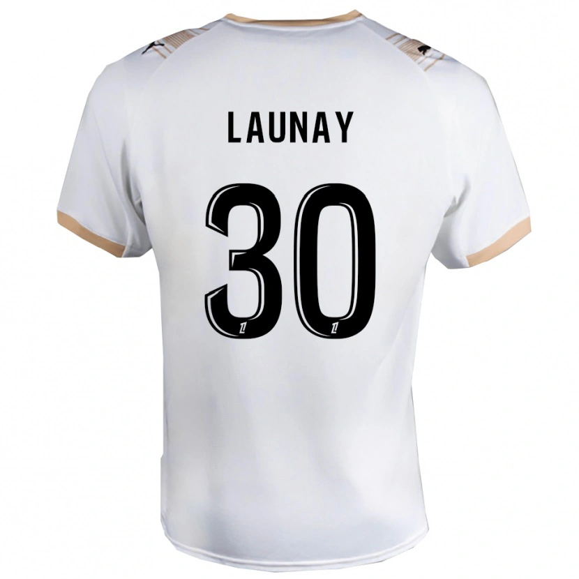 Danxen Kinder Elisa Launay #30 Weiß Schwarz Auswärtstrikot Trikot 2025/26 T-Shirt
